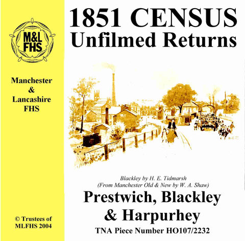 1851 Census Returns for Prestwich, Blackley and Harpurhey